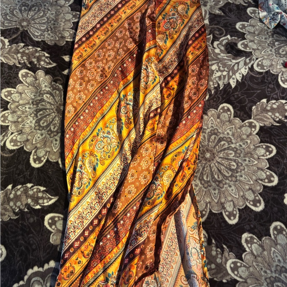 Fashion Nova Maxi Skirt with Paisley Print